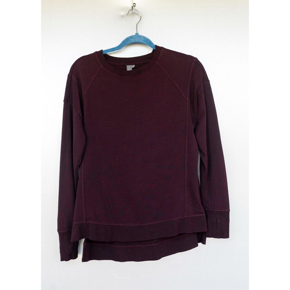 Sweaty Betty Maroon Burgundy After Class Thumbholes Pullover Sweatshirt Size XS